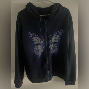butterfly zip up jacket